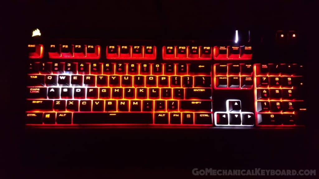 Corsair STRAFE lit up